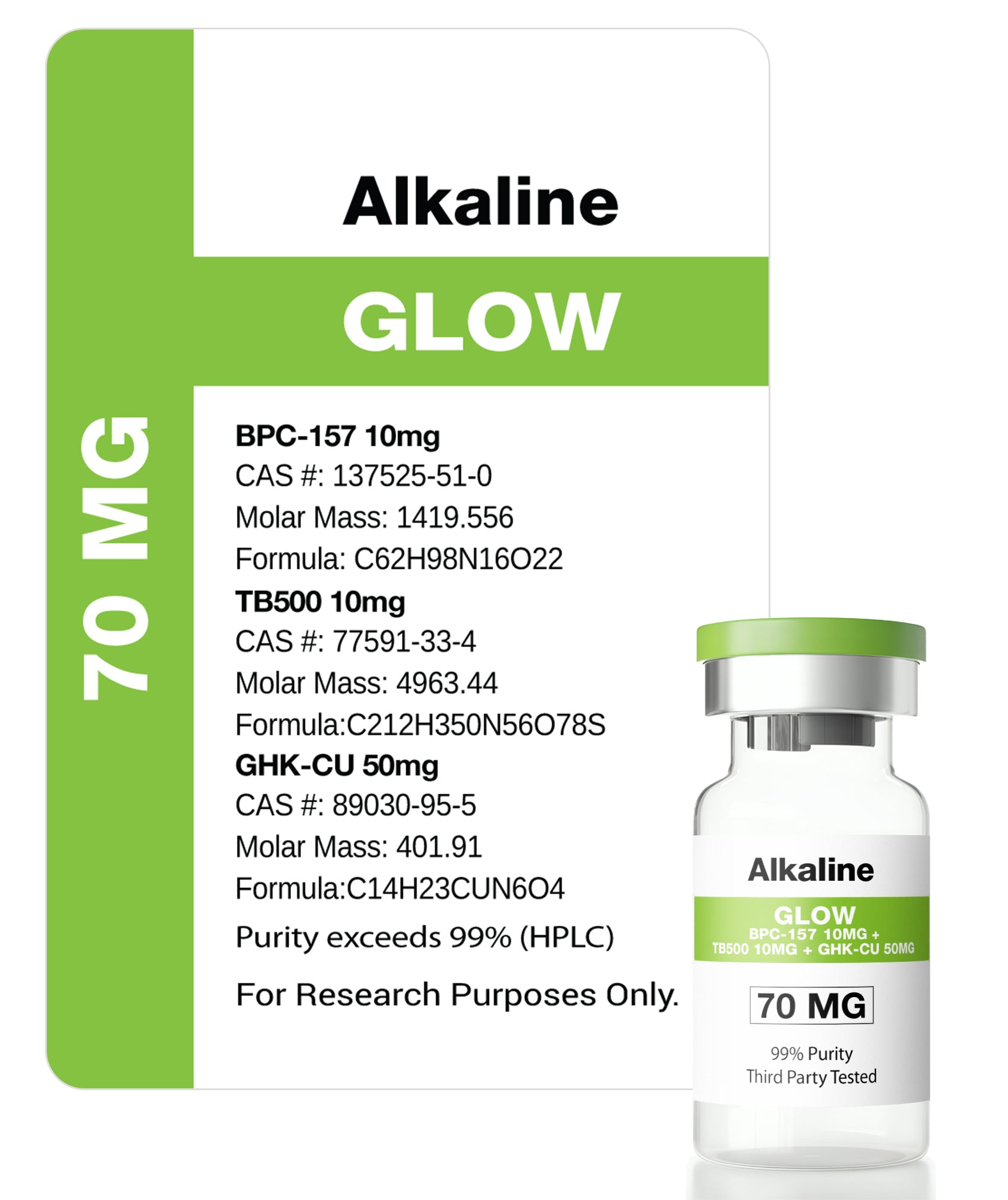 GLOW 70mg (BPC-157 10mg + TB500 10mg + GHK-CU 50mg) 2